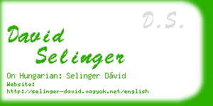 david selinger business card